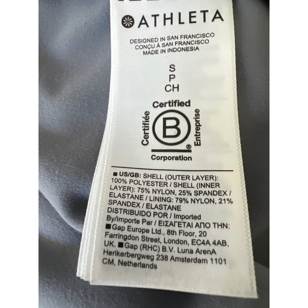 Athleta Women's Wayfarer Grey Ruched Sleeve Layered Full Zip Bomber Jacket Small - Picture 5 of 8